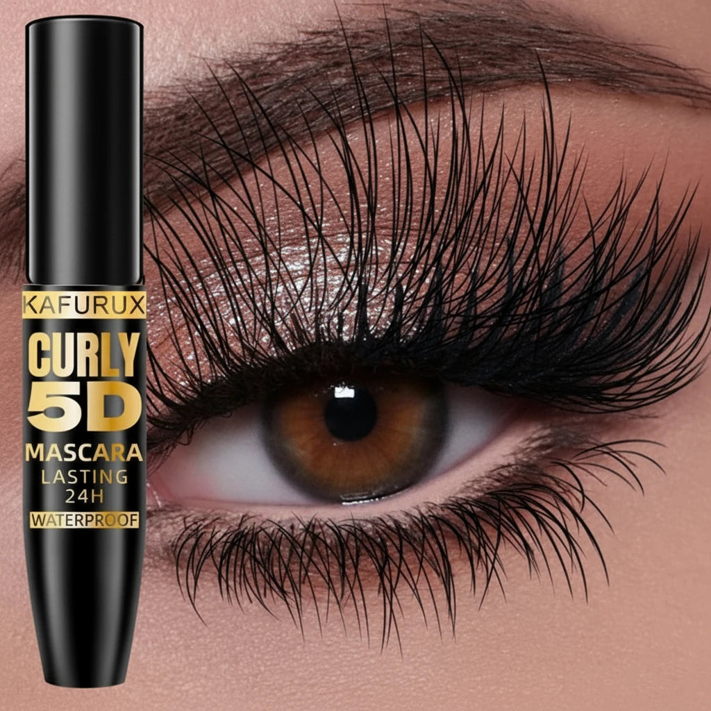 5D Black Waterproof Mascara Lengthens Eyelashes Extension Thick Silk Fiber Mascara Female Makeup Eye Cosmetics Tools for Gifts